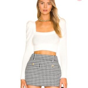 White cream knit crop long sleeve - revolve lover and friends